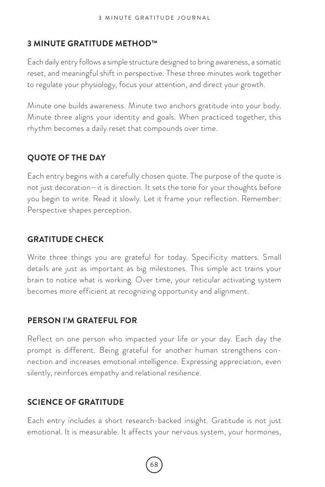 The 3 Minute Gratitude Method™ — page from the 3 Minute Gratitude Journal