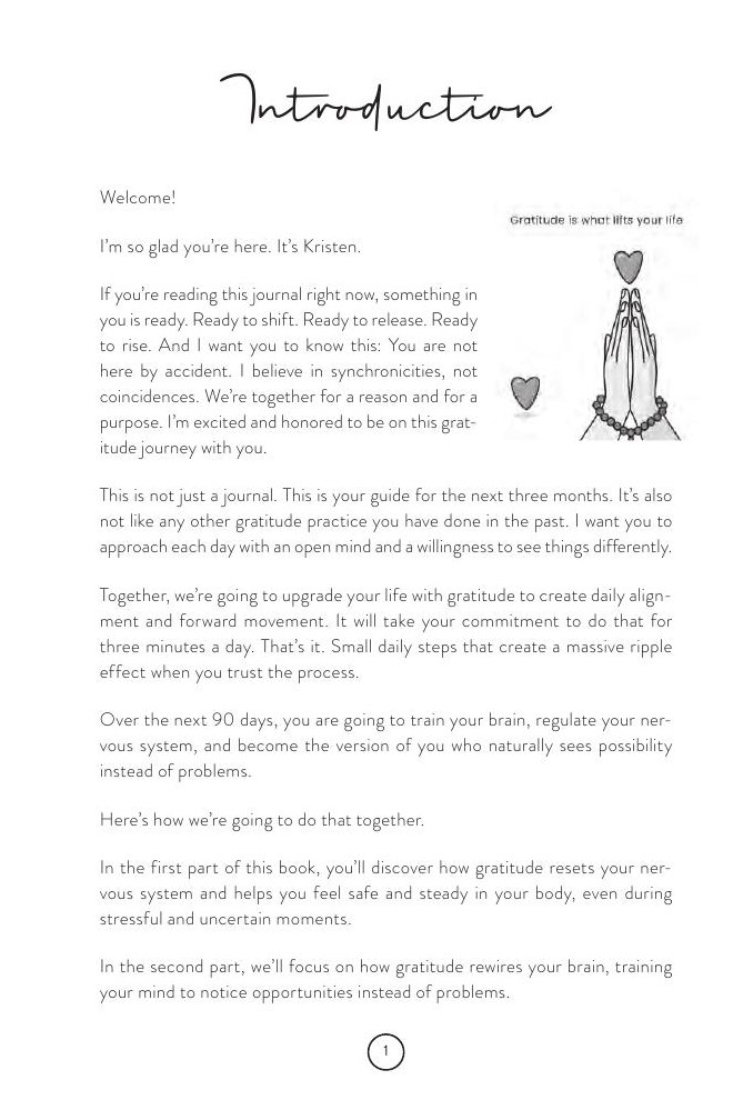 Introduction — page from the 3 Minute Gratitude Journal